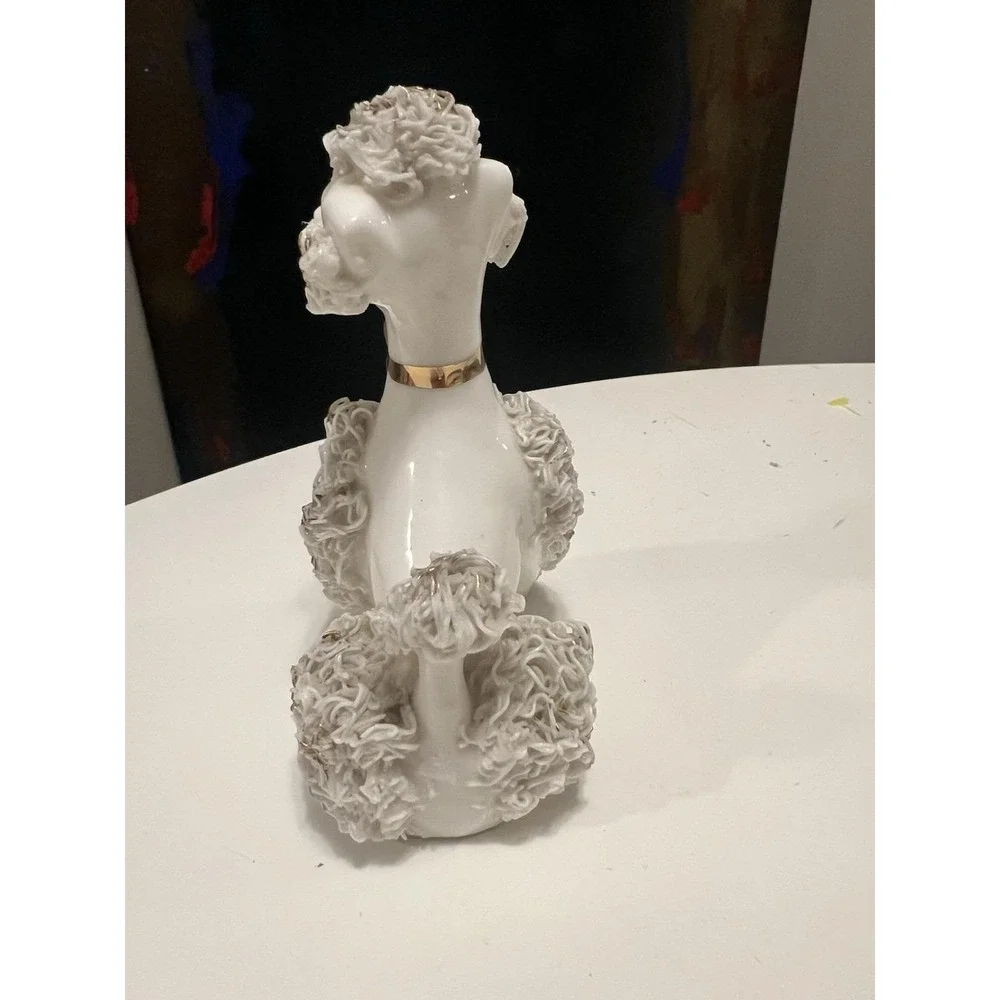 Vintage 1950's Lefton Poodle Figurine Gold Spaghetti